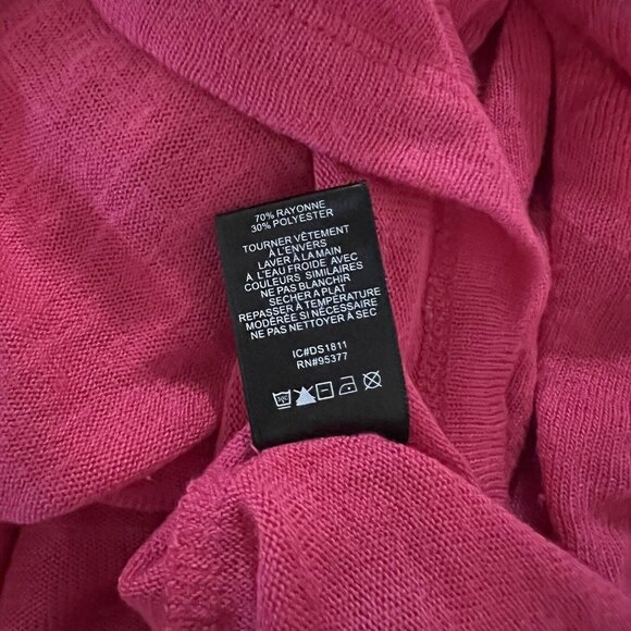 Sanctuary Sweater Size XXL Hot Pink Puff Sleeve Drop Shoulder Knit T2671-KS289 - Picture 6 of 8